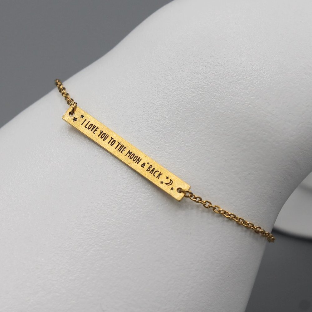 I Love You To The Moon And Back bracelet gold tone